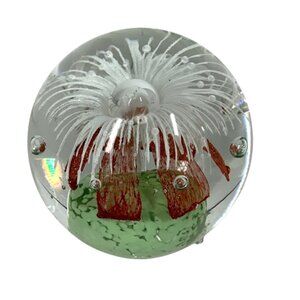 Art Deco Atomic Glass Starburst Paperweight Dynasty Gallery Heirloom Collectible